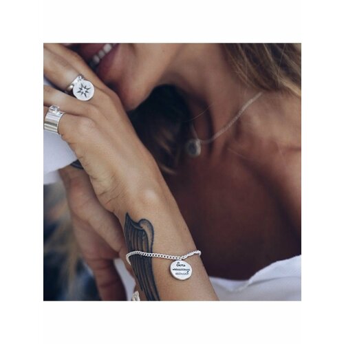 Браслет Есть миллионы шансов, серебро, 925 проба, фианит, длина 17.5 см.