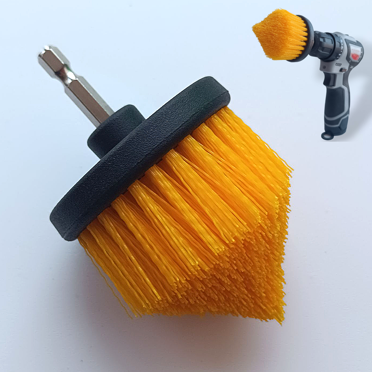 фото Щетка для шуруповерта и дрели, для детейлинга и химчистки диаметр 6,5см