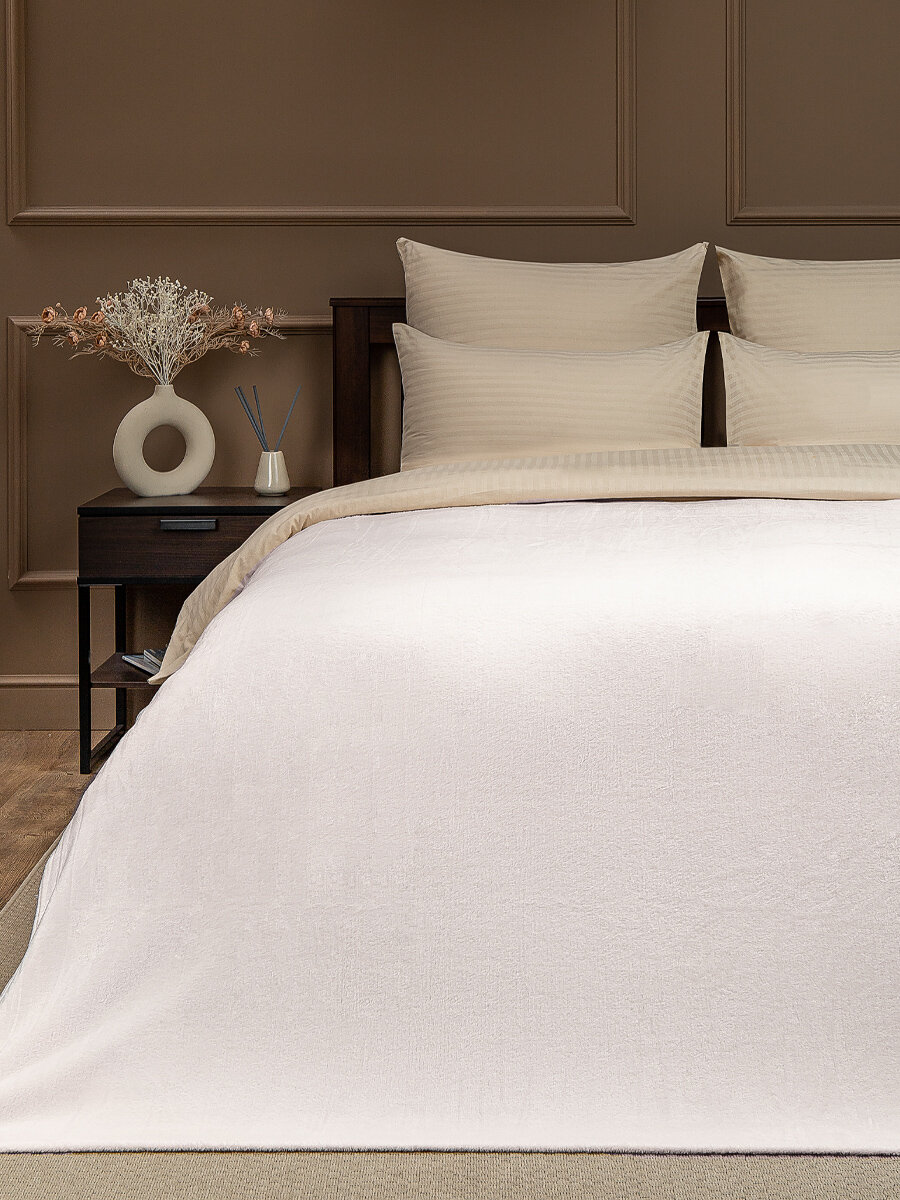 фото Плед TexRepublic Absolute Однотонный Фланель 150х200 см Молочный