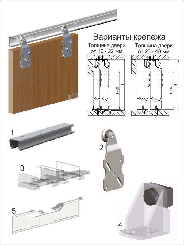 комплект фурнитуры к раздвижным дверям valcomp saturn st18 900мм 2201021 Тдв - фото №3
