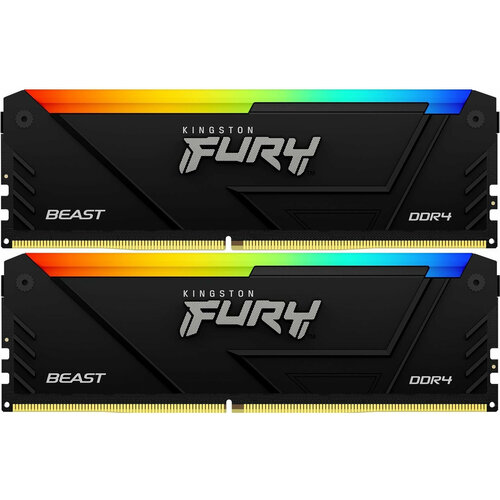 Память DDR4 2x8GB 3600MHz Kingston KF436C17BB2AK216 Fury Beast RGB RTL Gaming PC4-28800 CL17 DIMM 288-pin 135В kit single rank с радиатором Ret 741400₽