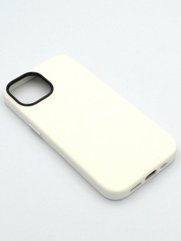 Чехол на iPhone 14 Plus Leather Collection-Белый