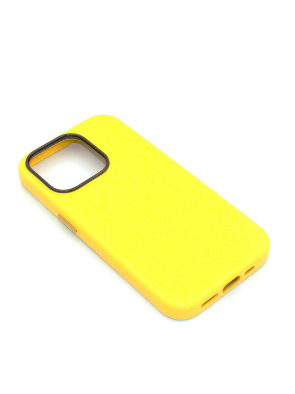 Чехол на iPhone 14 Pro Leather Collection-Жёлтый