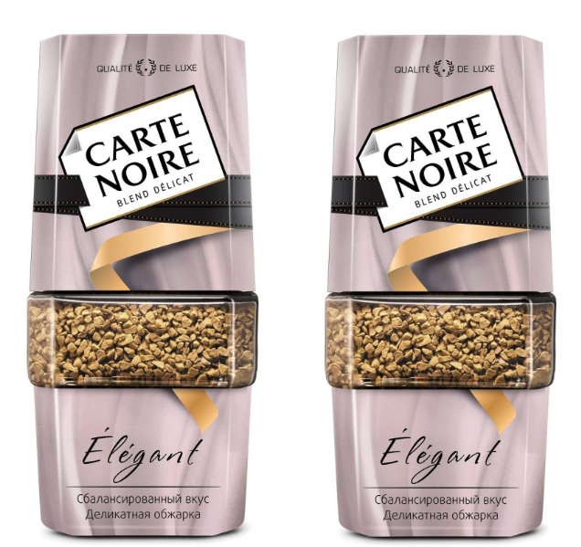 Кофе Carte Noire Elegant натуральный растворимый, сублимированный, 95 гр, 2 уп