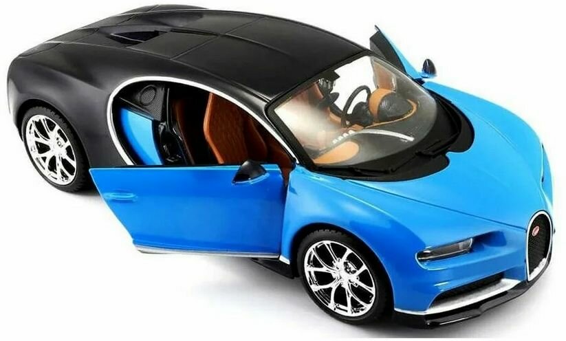 Машинка металлическая 1/24 Bugatti Chiron Maisto. голубая