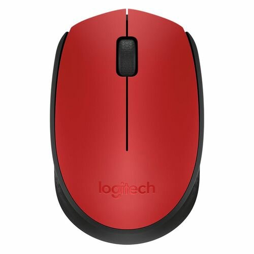 Мышь Logitech M171, оптическая, беспроводная, USB, красный и черный [910-004645]