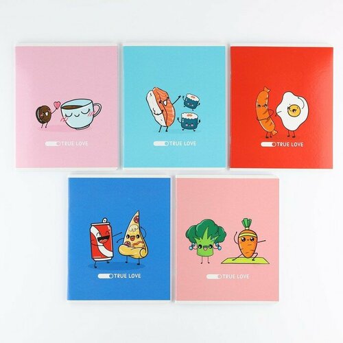 Тетрадь в клетках А5 48 л на скрепке 5 шт внутренний блок 1 микс Истинная любовь 275₽