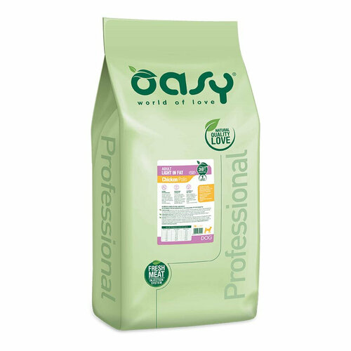 Oasy Dry Light in Fat Professional сухой корм для взрослых собак с лишним весом с курицей oasy dry performance professional сухой корм для взрослых собак с высокой активностью с курицей 3 кг