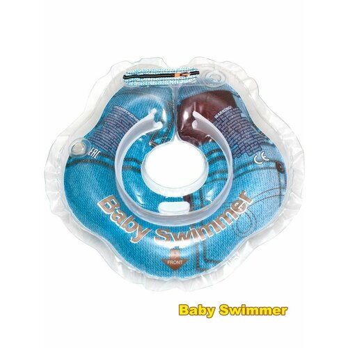 Круг для купания новорожденных baby Swimmer на липучках для безопасного купания гипоалергенный от 3 до 12 кг розовый пончик диаметр под шею 8 см 465₽