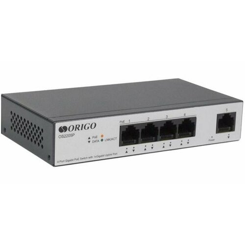Unmanaged Switch 4x1000Base-T PoE 1x1000Base-T PoE Budget 60W Long-range PoE up to 250m metal case 3886₽