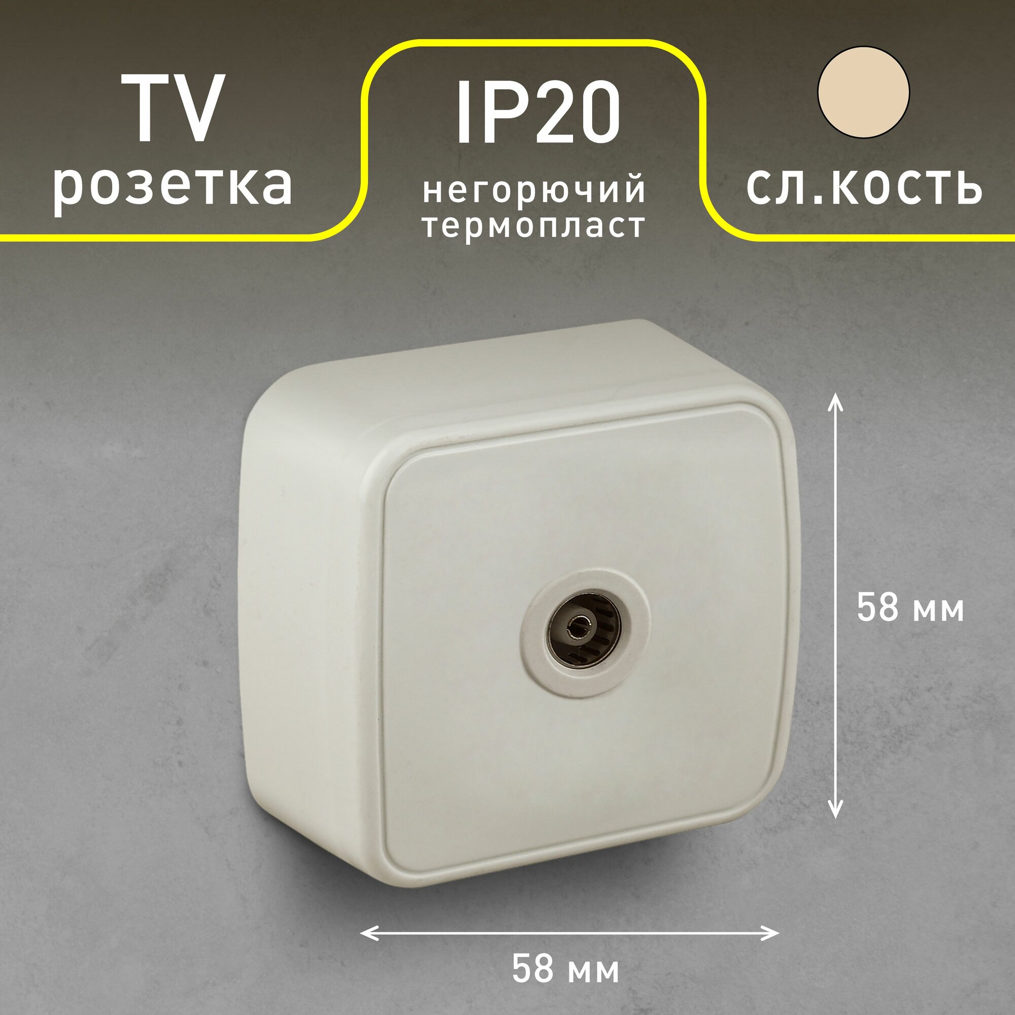 Розетка TV одиночная (слоновая кость) Polo Intro 3-301-02 (Б0036133) - фото №4