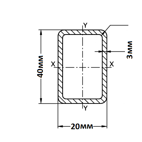 Труба профильная 40х20х3 мм