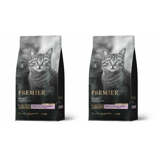 Cухой корм для кошек лосось с индейкой Premier Adult Cat Salmon & Turkey 400 гр x 2 шт.