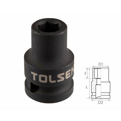 TOLSEN Головка торцевая ударная шестигранная 1/2