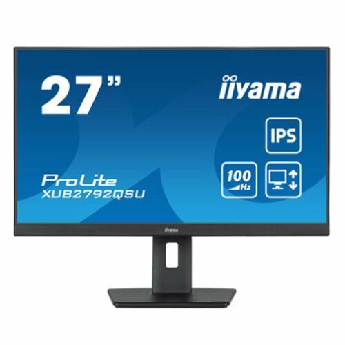 LCD IIYAMA 27" XUB2792QSU-B6 {IPS 2560x1440 100hz 0.4ms HDMI DisplayPort USB M/M HAS Pivot}