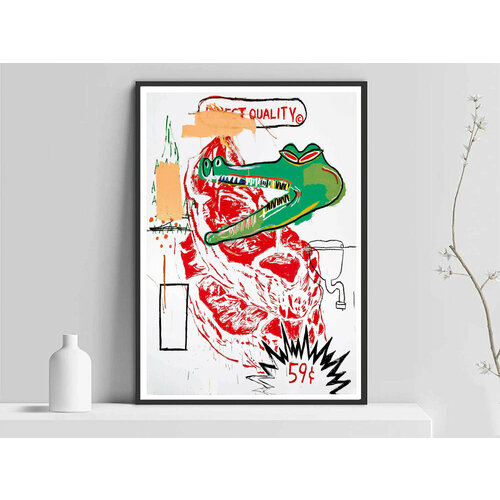 Арт Постер Баския и Энди Уорхол Поп арт плакат крокодил Баския Basquiat арт принт стрит арт А3 без рамки