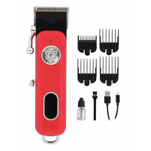 Беспроводной универсальный триммер для волос бороды и усов Черный красный 408000₽