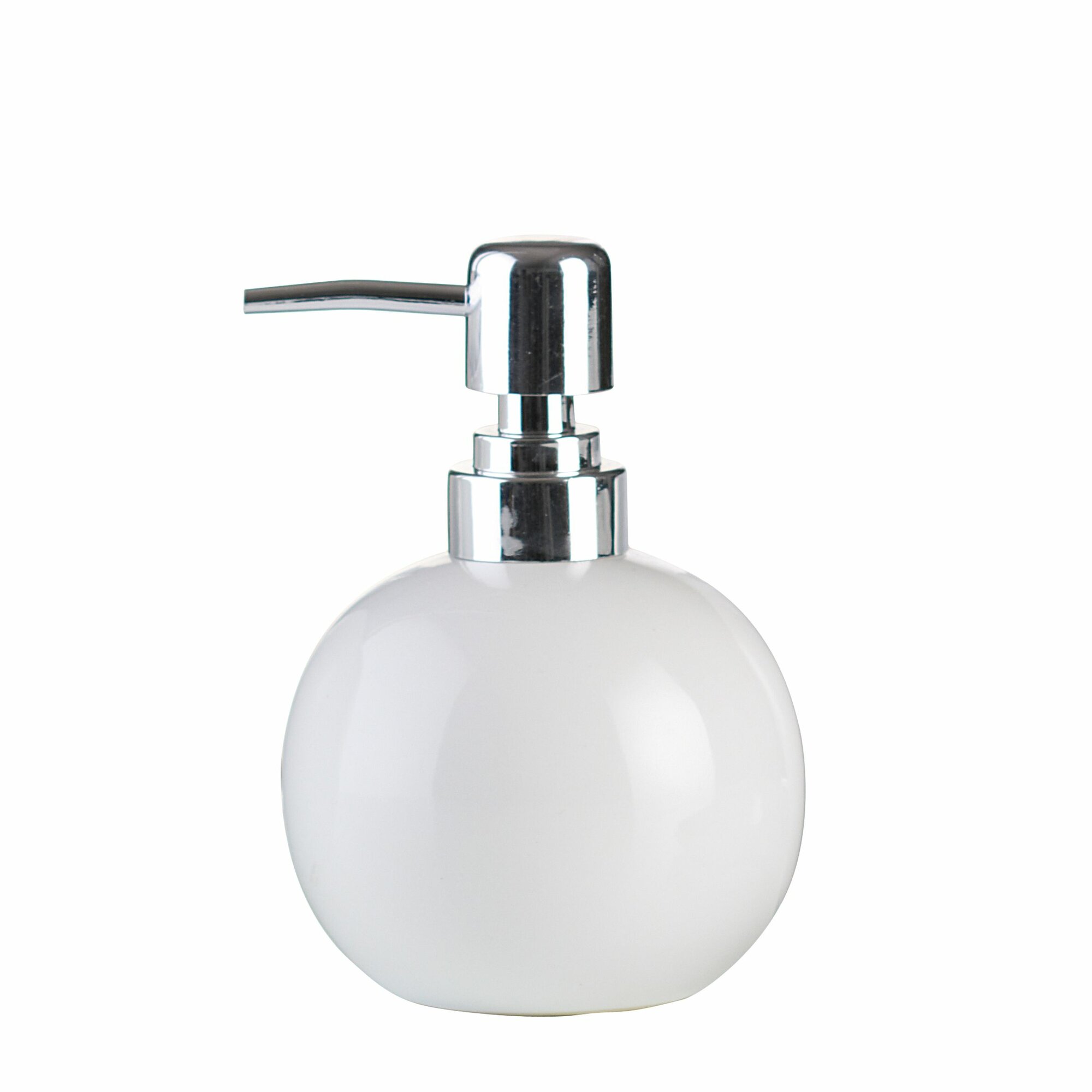 Дозатор AXENTIA Leander для жидкого мыла из белой керамики 10 х высота 13 5 см  объем 250 мл 