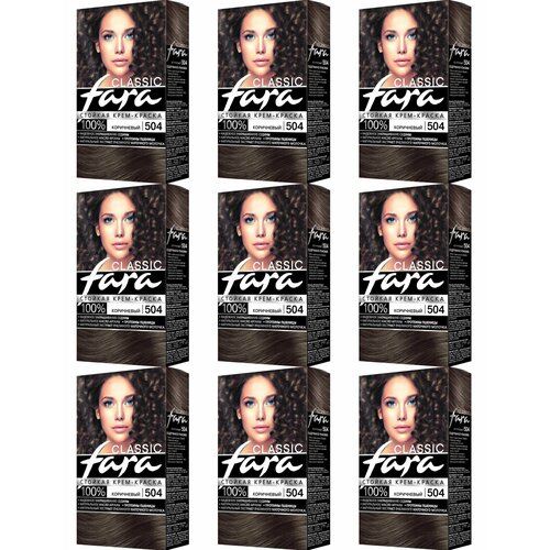 Fara Краска для волос Тон 504 коричневый, 9 уп