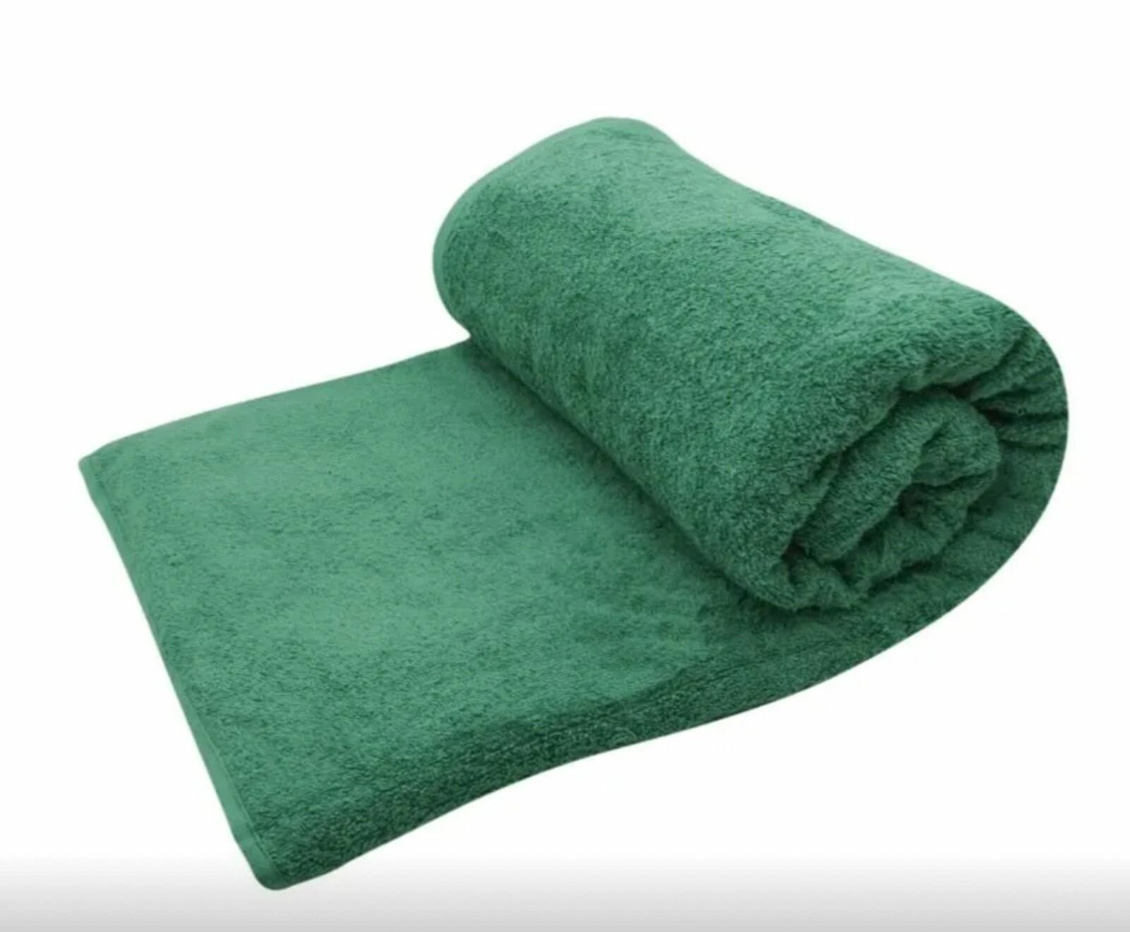 фото Простыня махровая 155x220 cм Хлопок 100% 430г/м2 Зеленый