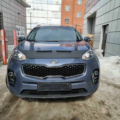Дефлектор капота кожаный для Kia Sportage 4 2015 -2018 IV