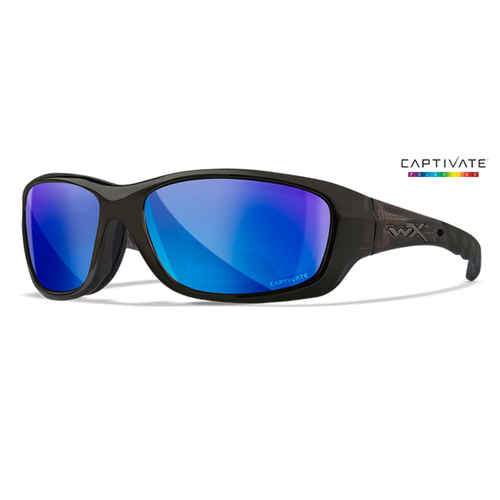 Очки защитные Wiley X WX Gravity (Frame: Crystal Black, Lens: Polarized - Blue Mirror)