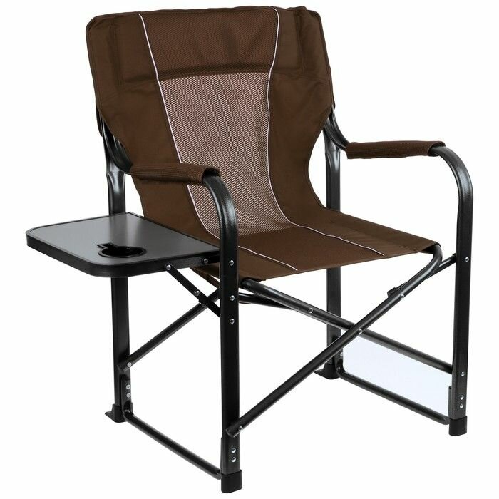 Коричневое туристическое кресло Maclay со столиком, коричневый