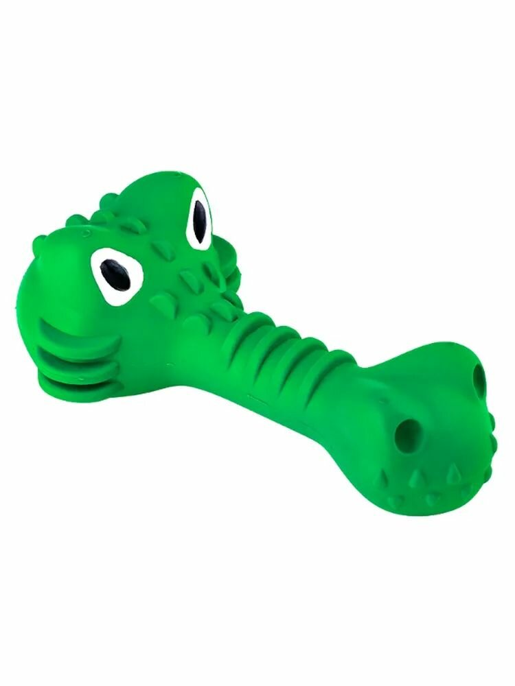 Игрушка Mr.Kranch для собак Крокодил с пищалкой 18 см зеленая с ароматом курицы, 1 шт