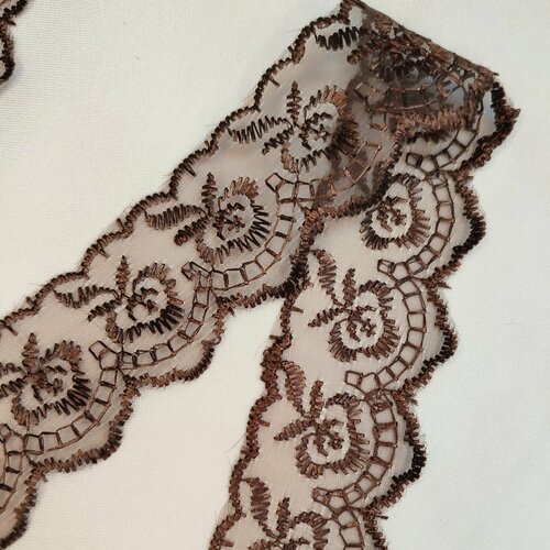 ТД00459 Кружево капрон шоколад303-9м 568₽