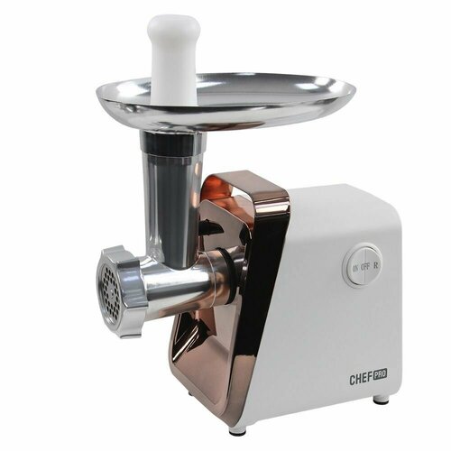 Мясорубка электрическая CHEF PRO CF-MG1450C с насадками для овощей колбас печенья 4000Вт белыйматовая бронза 596800₽