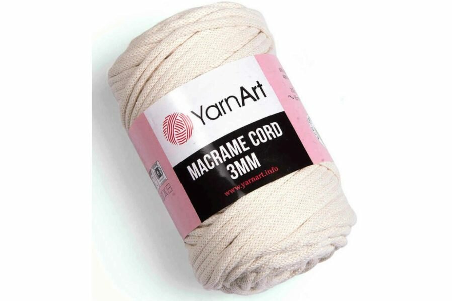 Пряжа YarnArt Macrame cotton кремовый (752), 85%хлопок/15%полиэстер, 225м, 250г, 1шт