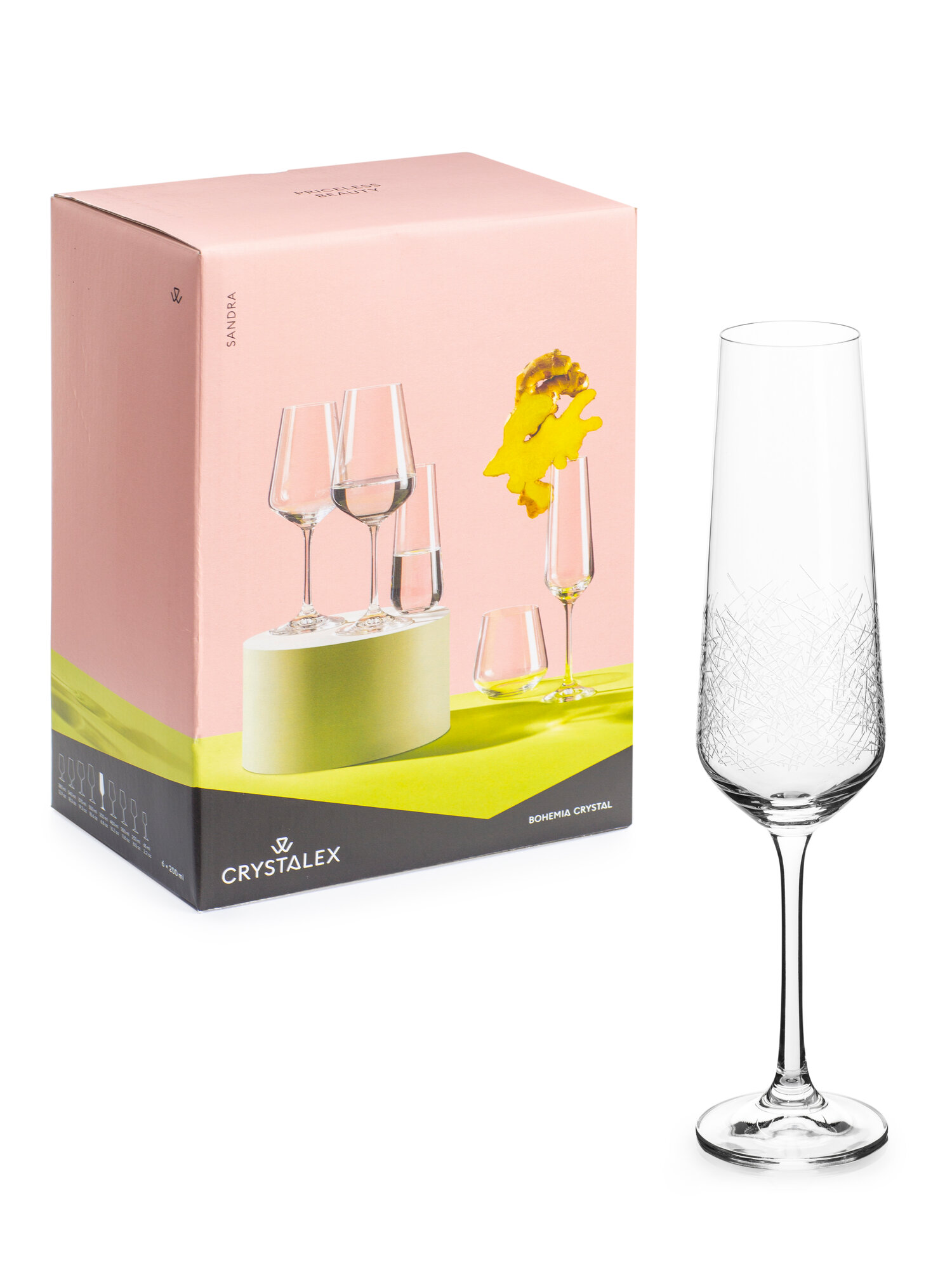 Набор бокалов для шампанского CRYSTALEX SANDRA Blizzard 6шт 200мл — фото 1