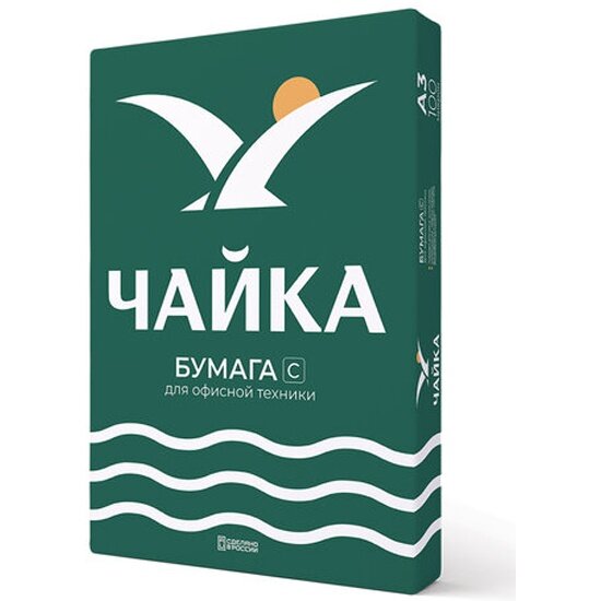 Бумага офисная Чайка большого формата(297х420), А3, 80 г/м2, 500л, марка С, , Россия