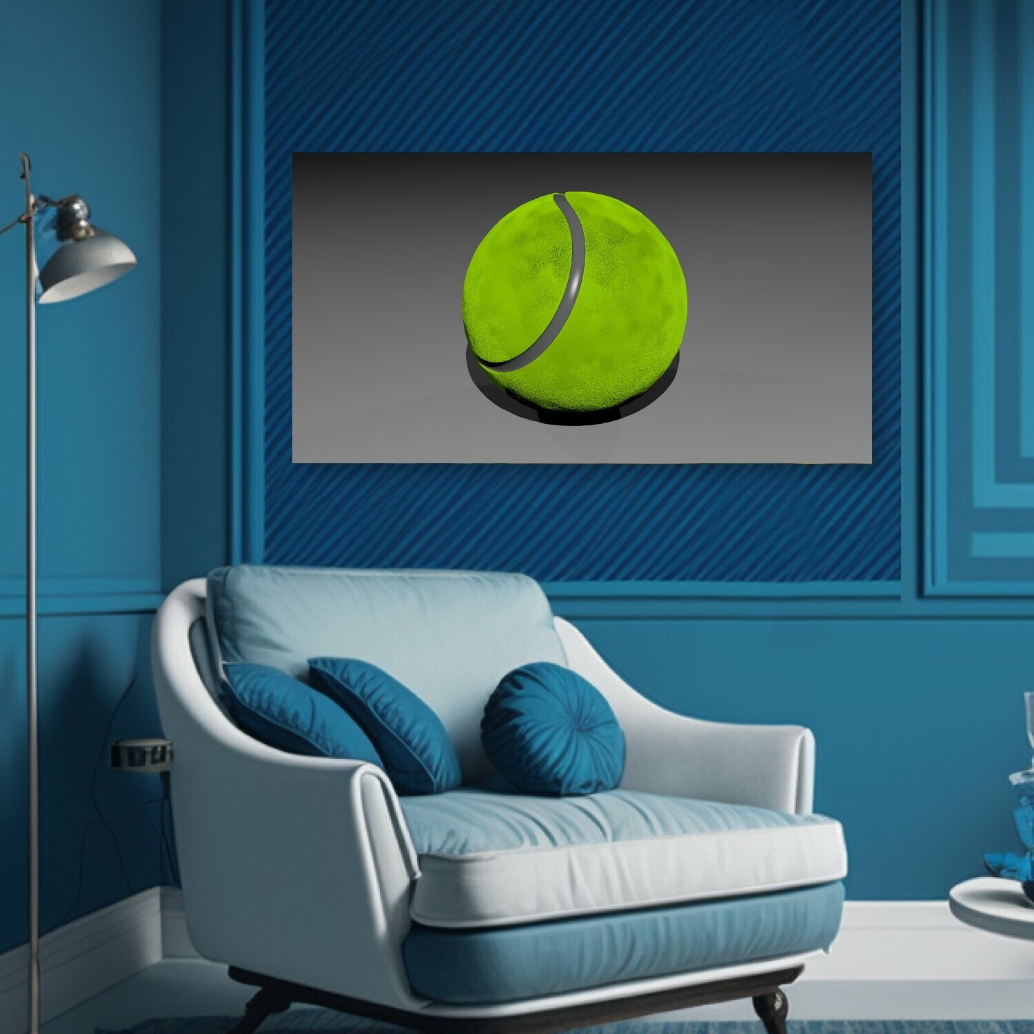 Картина на холсте "Теннисный мяч, теннис, мяч" на подрамнике 75х40 см. для интерьера