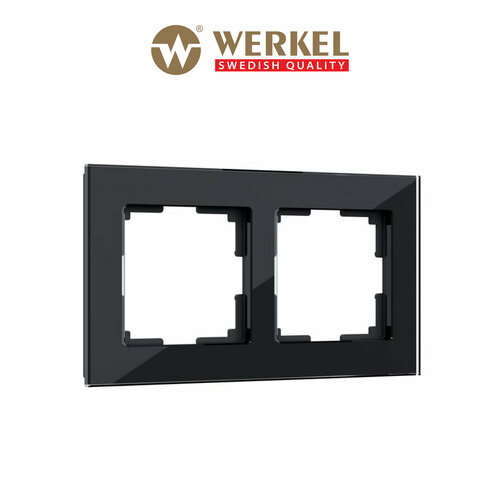 Рамка из стекла на 2 поста Werkel Favorit W0021108 черный