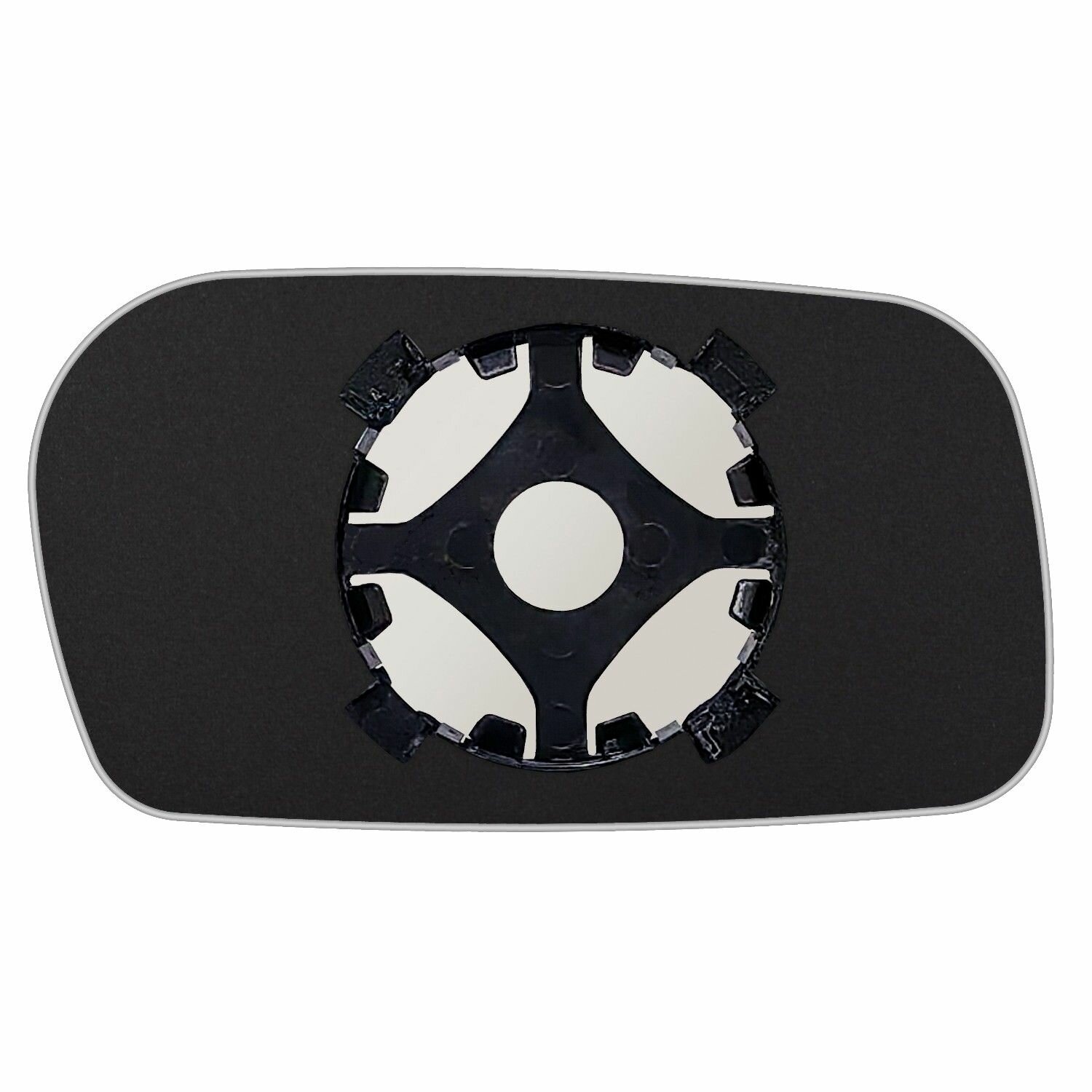 фото Зеркальный элемент левый для AUDI 100 45 c 1991 по 1994 год выпуска плоский голубой без обогрева 94009112