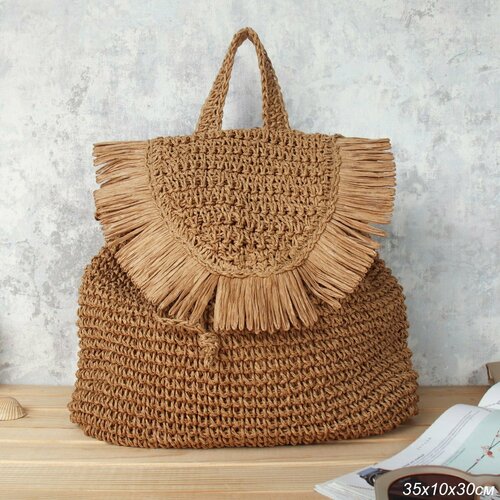 Рюкзак Галеон фактура плетеная коричневый 2350₽