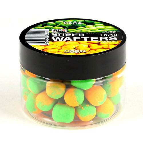 бойлы carp sweets wafters креветка с клубникой 14х10мм 20гр вафтерсы наживка на карпа бойлы нейтральной плавучести Вафтерсы горох+кукуруза 8х10мм GBS 2024