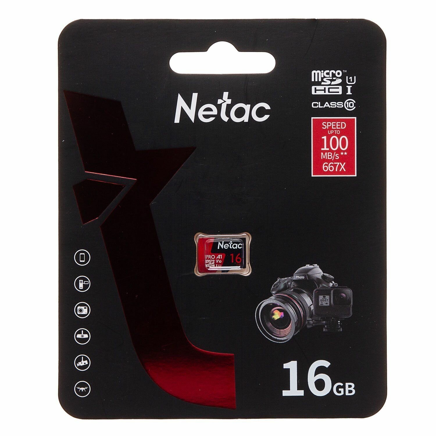 Карта памяти Netac P500 Extreme Pro UHS-I MicroSD 16 Гб без адаптера class 10 1 шт