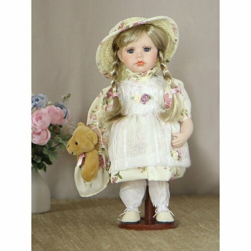 Polly Dolls YF-12504 Кукла фарфоровая 12- на подставке polly dolls