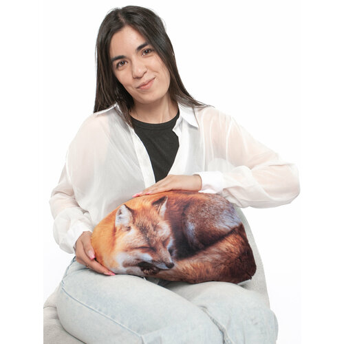 Реалистичная мягкая подушка-игрушка Лиса 669₽