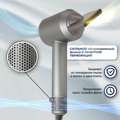 Фен для волос профессиональный с насадками фиолетовый 290000₽