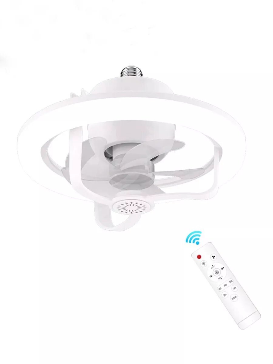 фото Люстра-вентилятор с подсветкой RGB, потолочный вентилятор