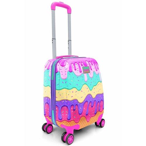 Чемодан  CORAL HIGH, ручная кладь, 33х40х25 см, 2.3 кг, фиолетовый, розовый