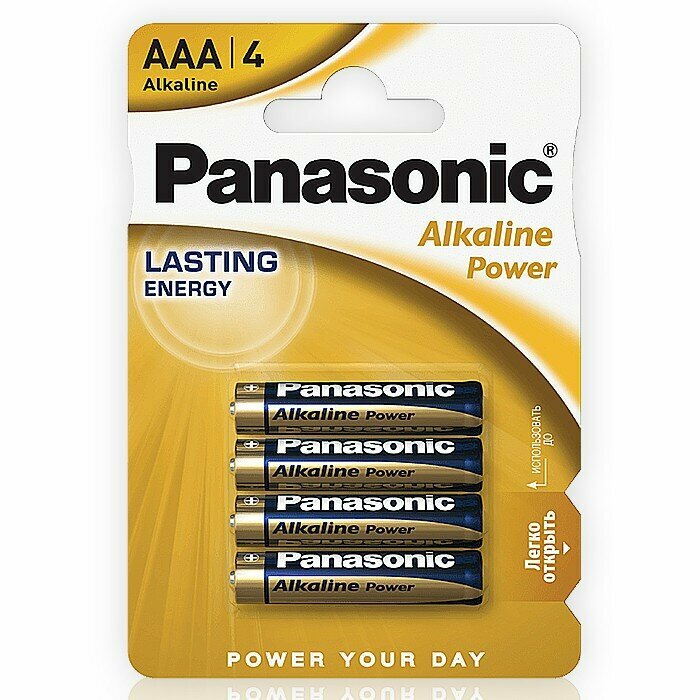 Батарейка Panasonic ААА, LR03REB, 4 шт