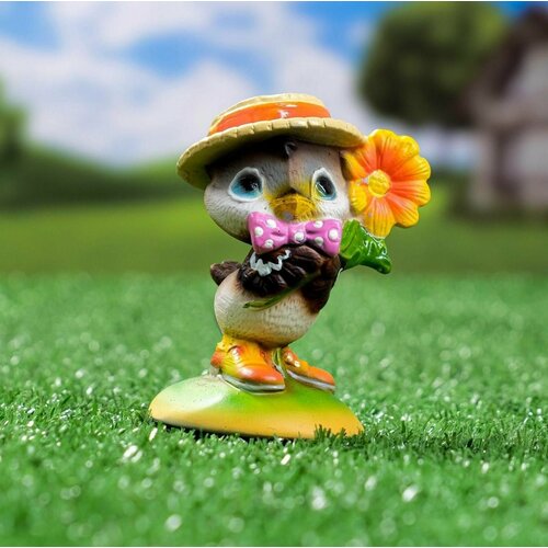 Садовая фигура Воробей с цветочком 5х5х8см 507₽