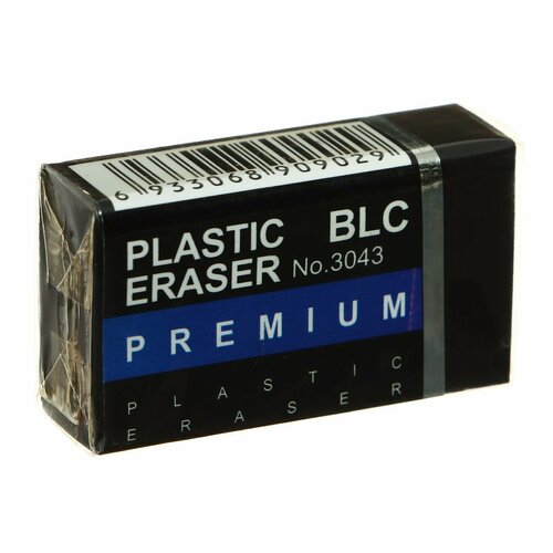 Ластик прямоугольный черный 372212 мм штрихкод на штуке в картонном держателе 45шт 624₽