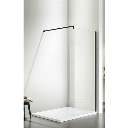 Душевое ограждение SANTREK AQUA Тour - SG-800-С-Matt Black 8001950 стекло Прозр 6мм профиль Чёрный штанга в комплекте 15629₽