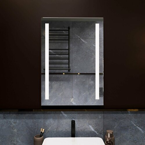 Зеркало с фронтальной подсветкой сиена 80х60 см для ванной холодный белый свет 6000К сенсорное управление 8500₽