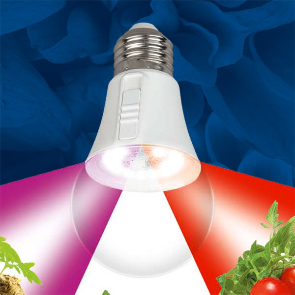 Светодиодная фитолампа для растений А60 10W UL-00011438 LED-A60-10W/SPM3/E27/CL PLP35WH MULTIPLANT три спектра
